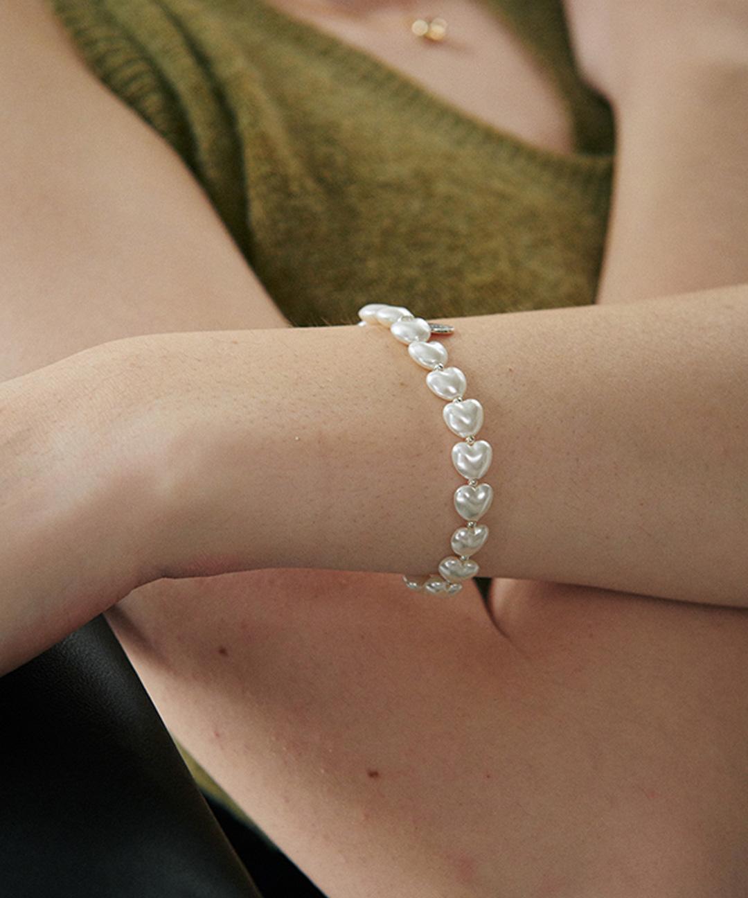 [예약배송:4/5][925 silver] Huit.silver.61 / liber pearl bracelet