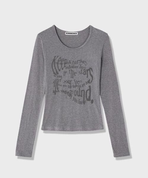 Keep your eyes 롱 슬리브 티셔츠 Melange