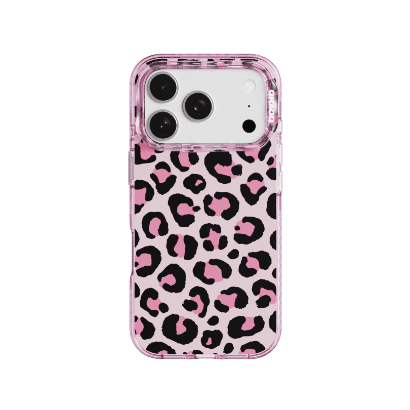 MAGSAFE LAYERS FRAME CASE CLEAR PINK - STRUCTURED LEOPARD
