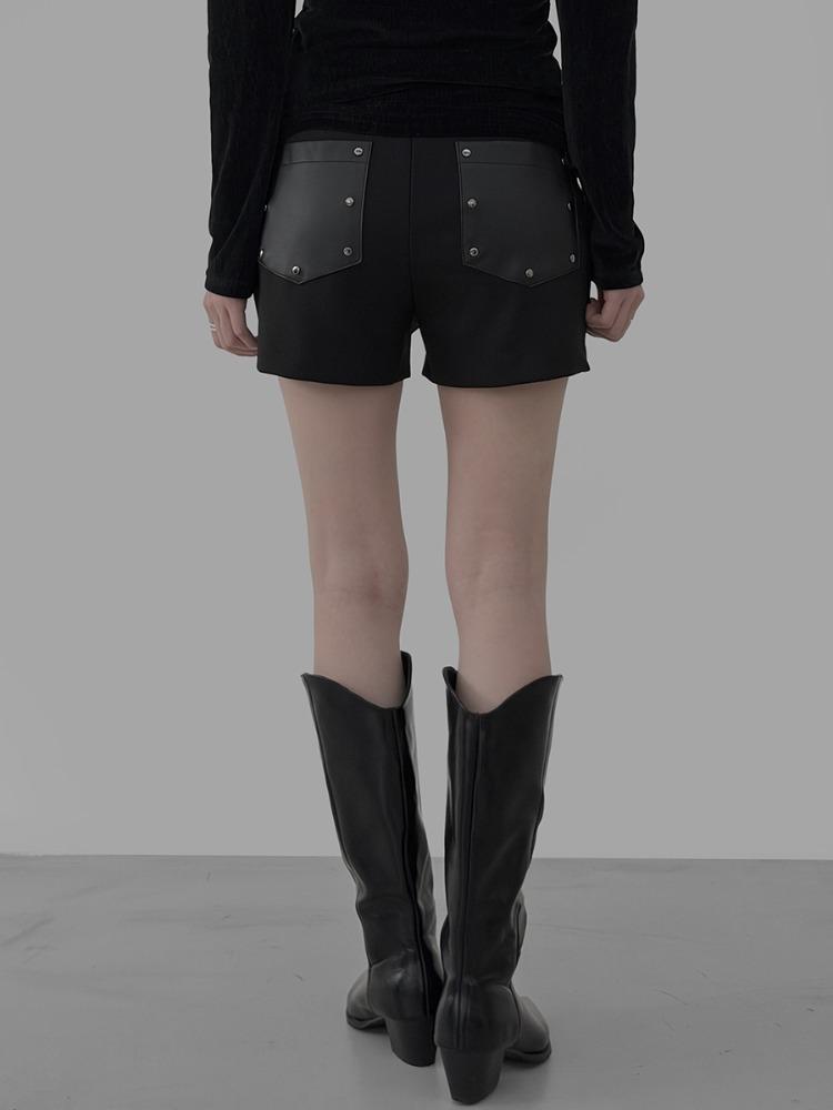 데센 레더 패치 팬츠 (2color)