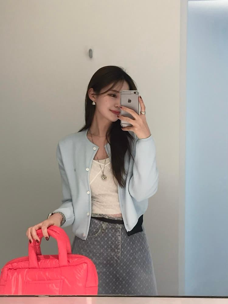 봄 기본핏 가디건 파스텔 라운드 가디건