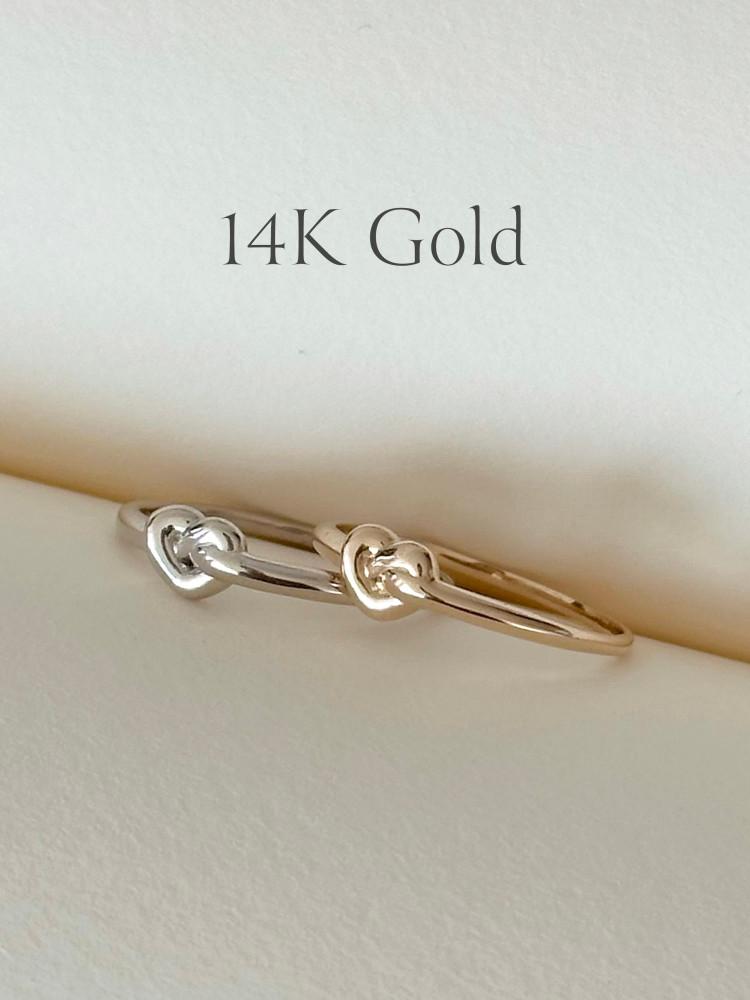토프 프레첼 링 - 14k gold 하트 펜던트 체인 금목걸이