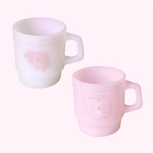 Cherry blossom  rabbit ♡ milk glass mug