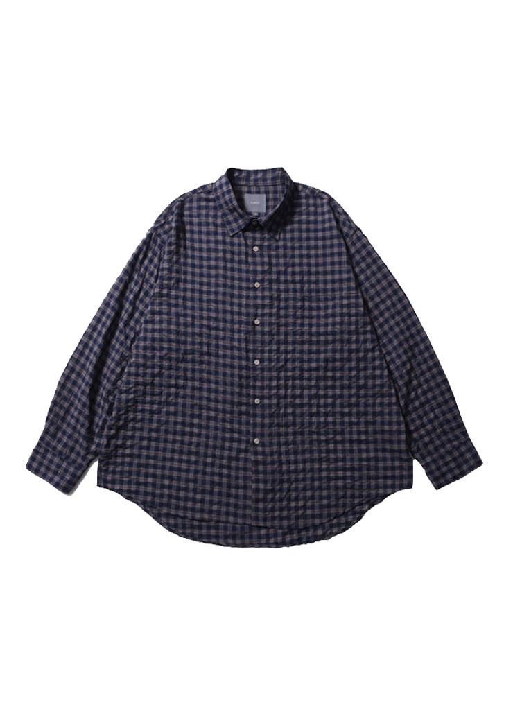 ALL WEATHER OVER SILHOUETTE CHECK SHIRTS (NAVY CHECK)
