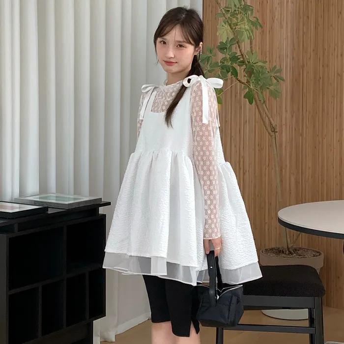 FLOWER EMBO BUSTIER DRESS_IVORY