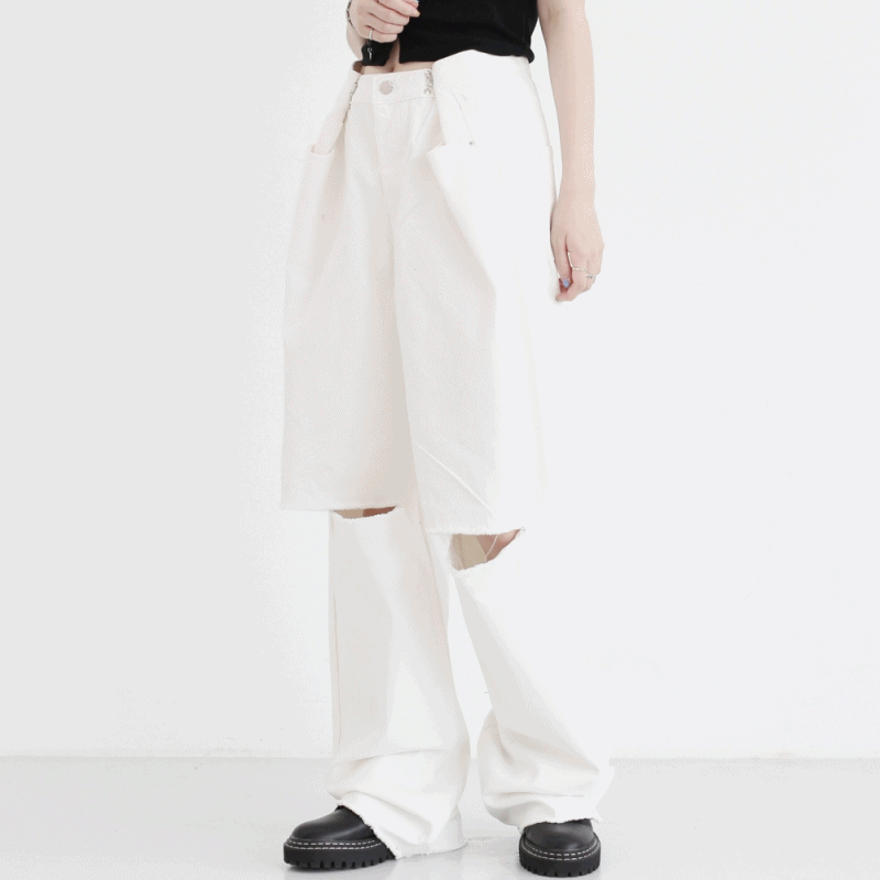 도프 후크 와이드 데님 팬츠