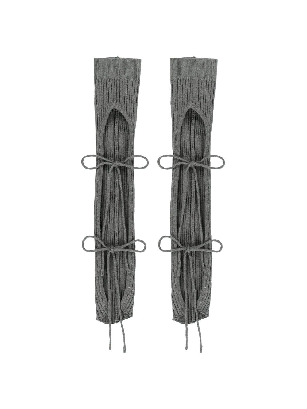 RIBBON LEG WARMER [CHARCOAL]