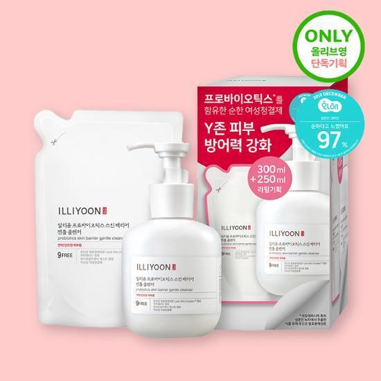 일리윤 프로바이오틱스 젠틀클렌저 여성 청결제 300ml + 250ml 리필 기획