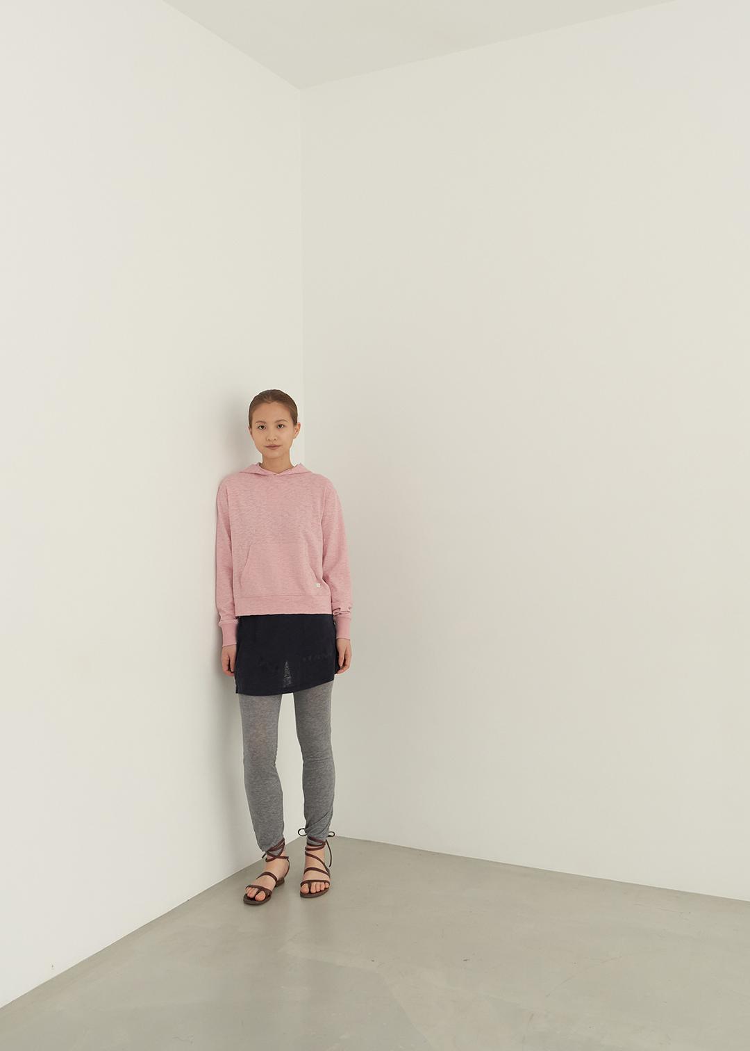 Natural pigment dyed slub hoodie -baby pink