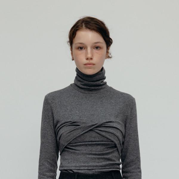 WOOL BLEND HIGH NECK JERSEY & TUBE TOP