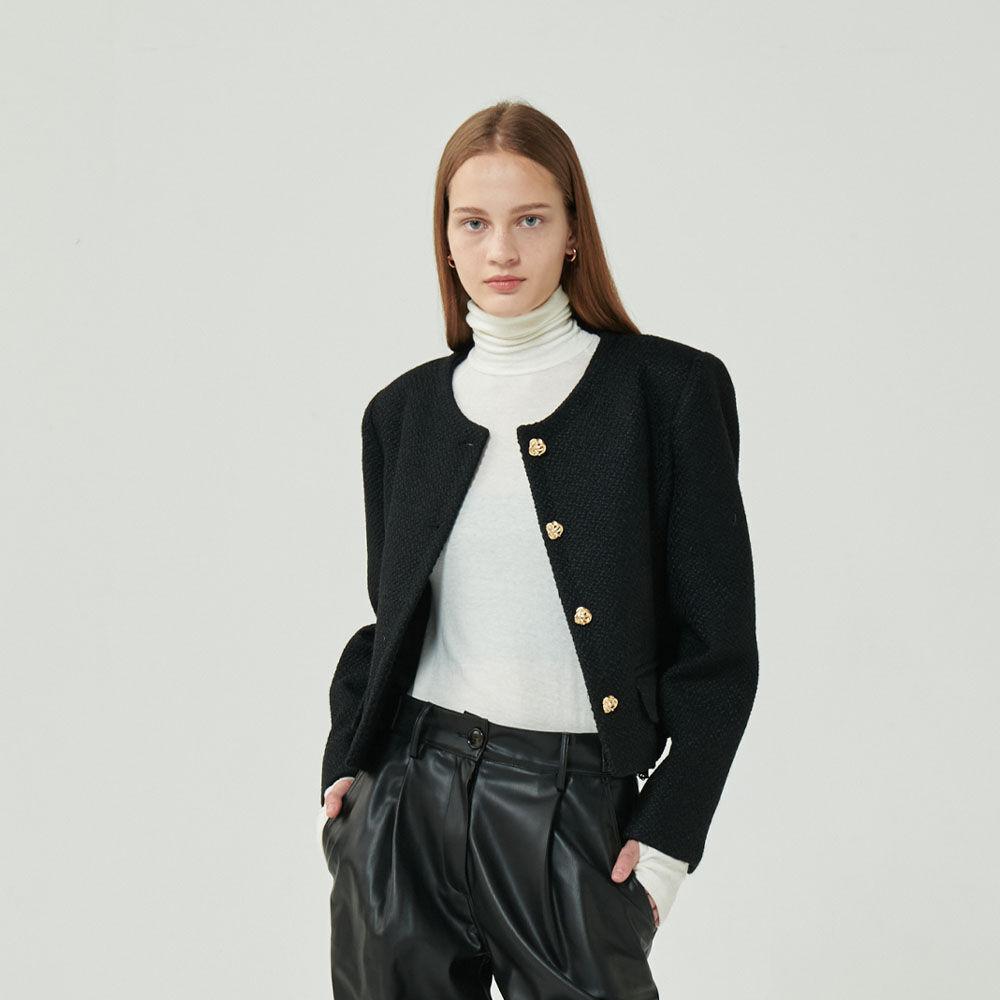 [Archetypes]flower tweed jacket_Black[바로배송]