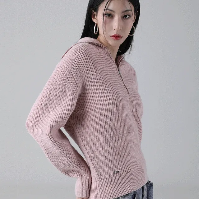[🎉25% 쿠폰] Kaylee Half Zip-up Sweater - 6COL