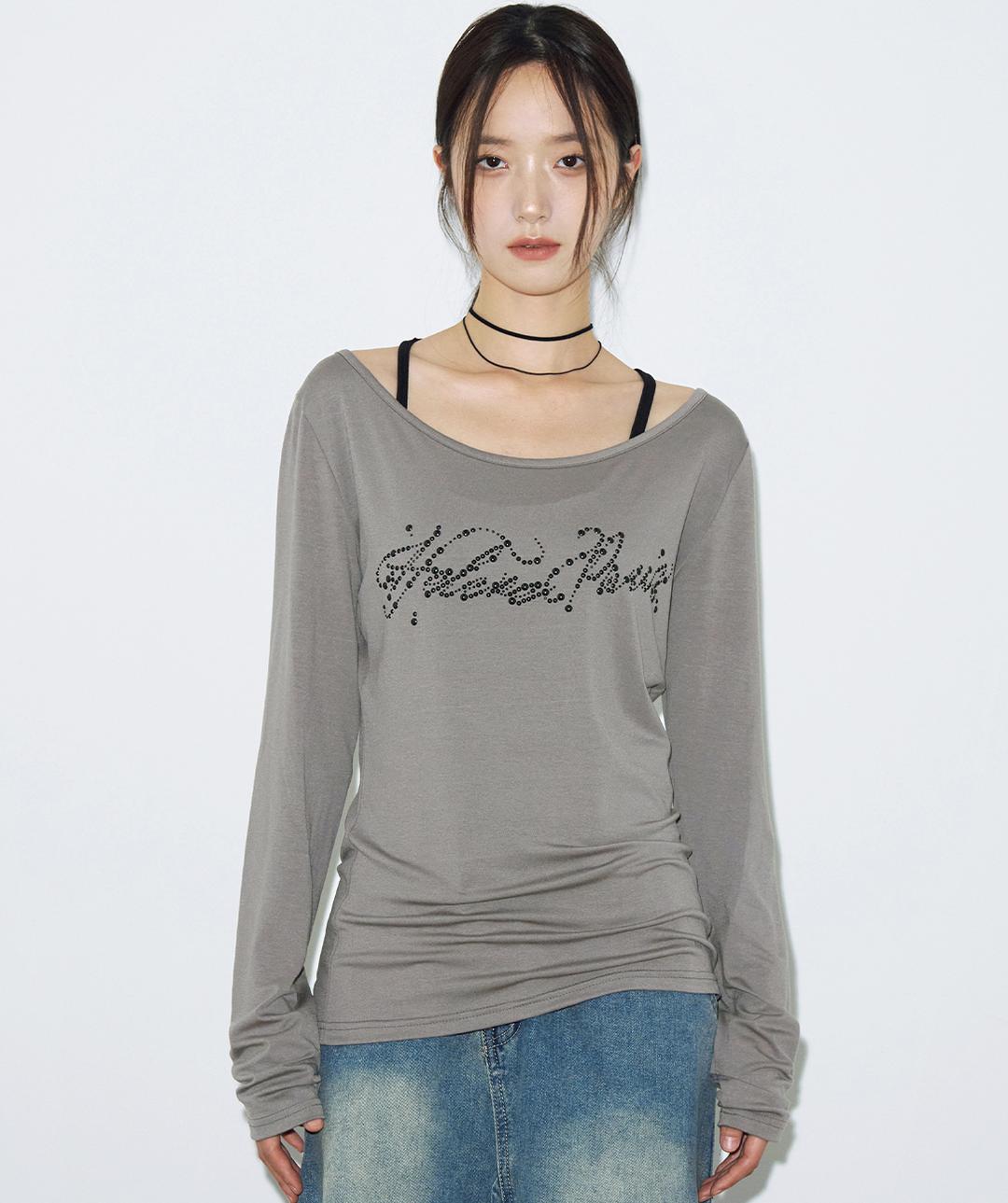 헬레네파리스 웨이브 로고 롱 슬리브 [모카 베이지] [4월 13일 예약배송]