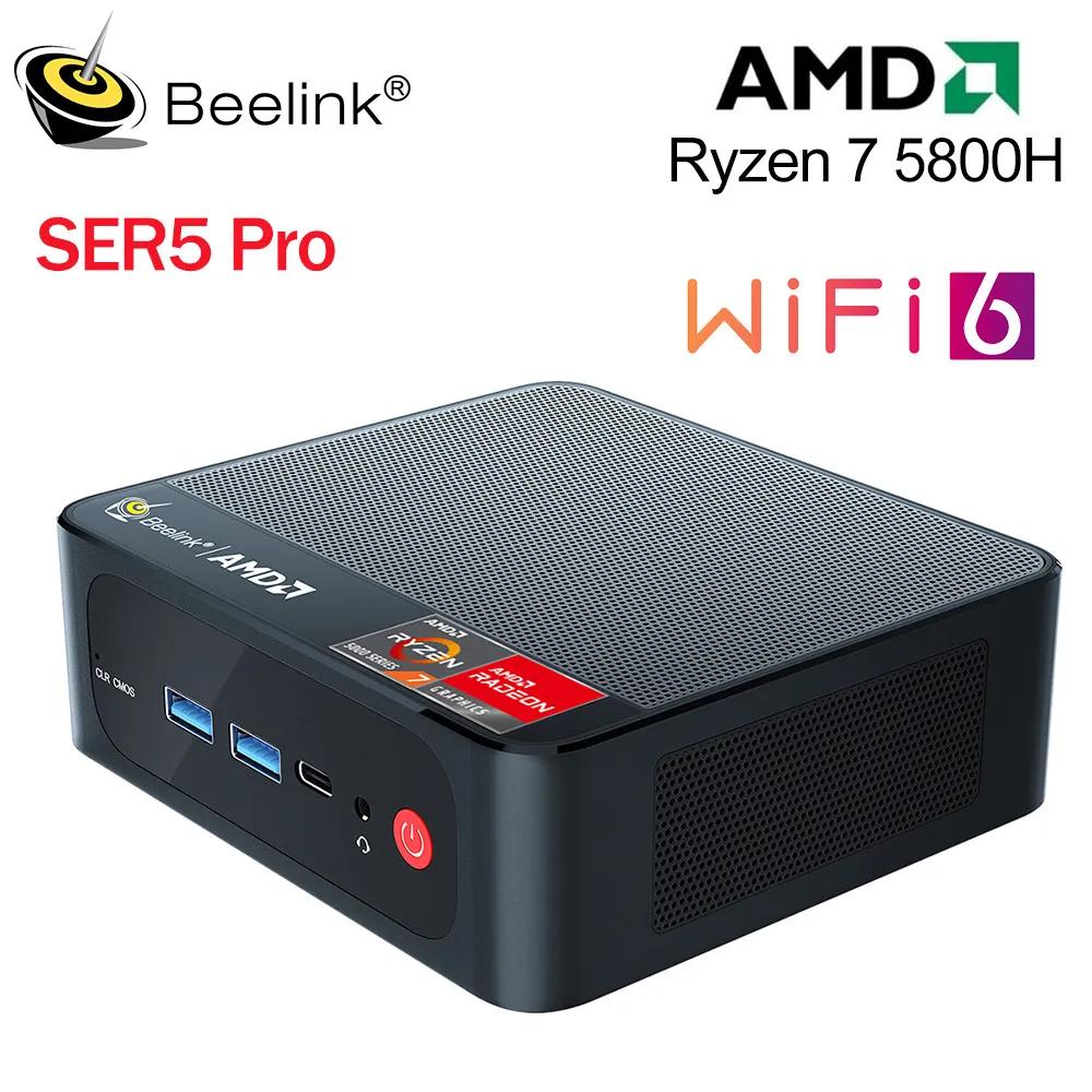 2023 Beelink Ryzen 7 5800H SER5 프로 미니 PC, Win 11 Pro, AMD DDR4, 16GB RAM, 500GB SSD, 5500U, 와이파이 6, 4K HD 데스크탑 컴퓨터, 5500U