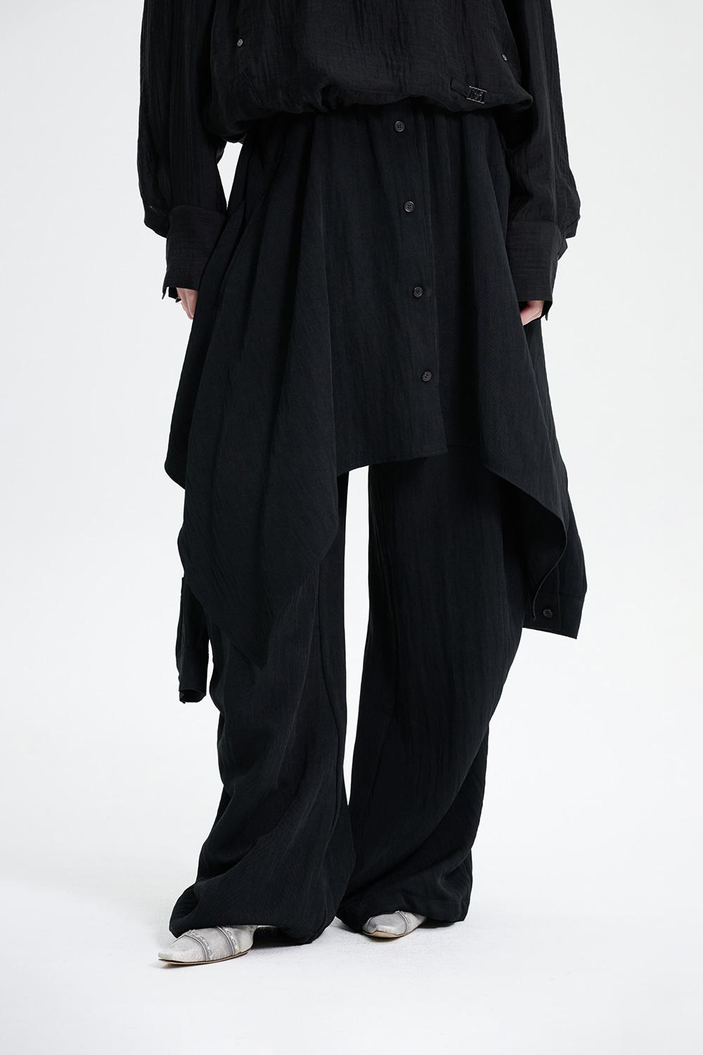 Shirt-Layered Pants [ Black ]