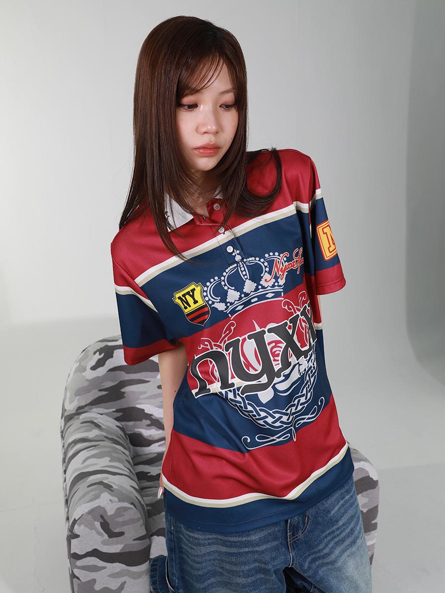 STRIPE POLO SHIRTS NAVY