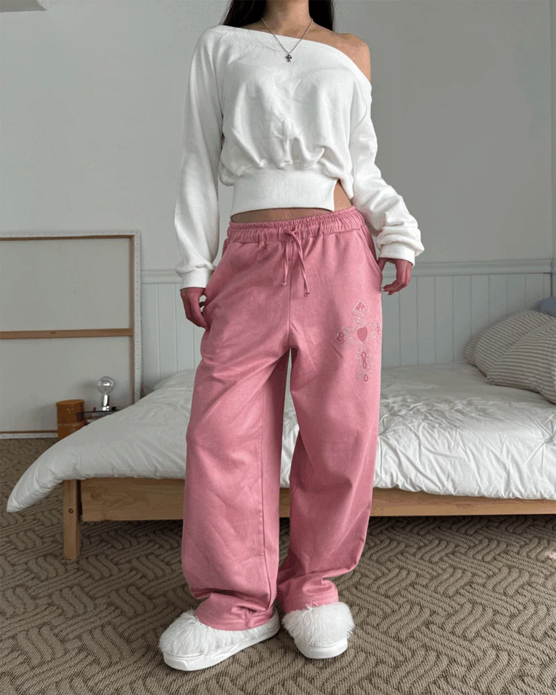 Cross suede pants (2 color)