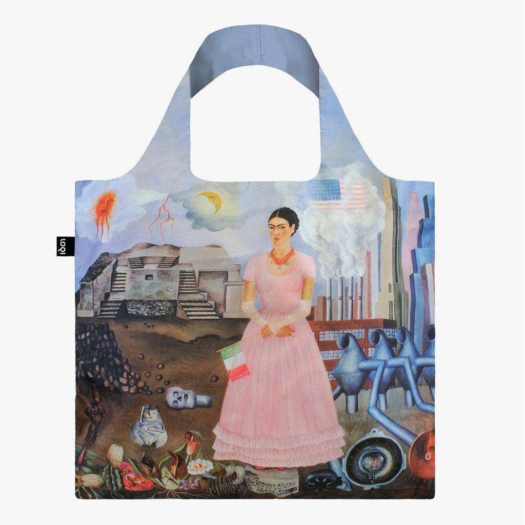 FRIDA KAHLO Self Portrait on the Borderline Recycled Bag