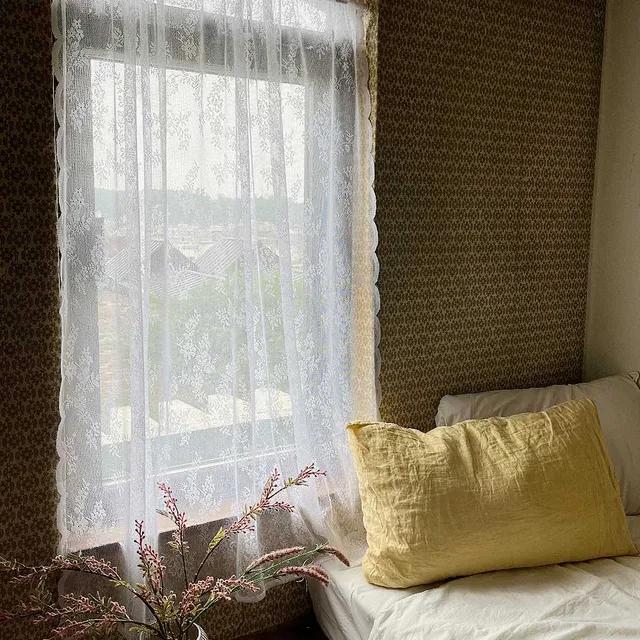 엘레강스 레이스커튼 차르르쉬폰커튼 가리개 2size