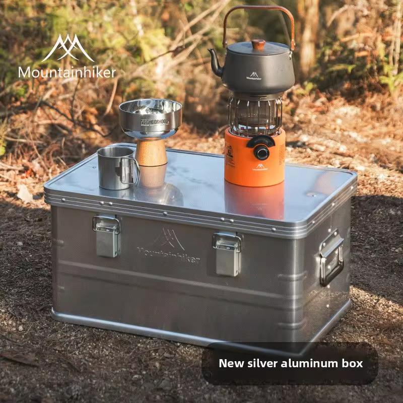 Mountainhiker 알루미늄 합금 대용량 야외 보관함, 캠핑 피크닉 여행, 액세서리 보관 가방, 60-80L, 3 가지 크기