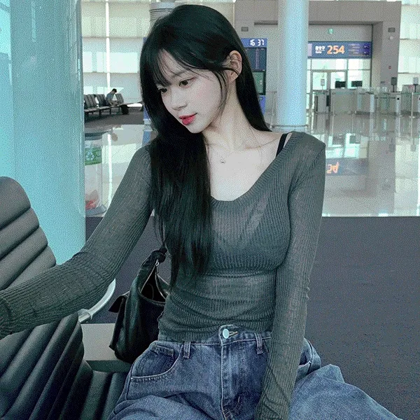 [캡내장] 카리나 글램 골지 스트랩 브라탑 (2color)