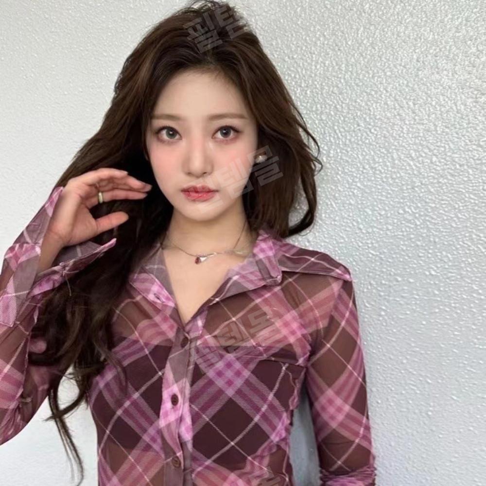 에스파 닝닝 무대 의상 시스루 셔츠 스파이시 댄스복