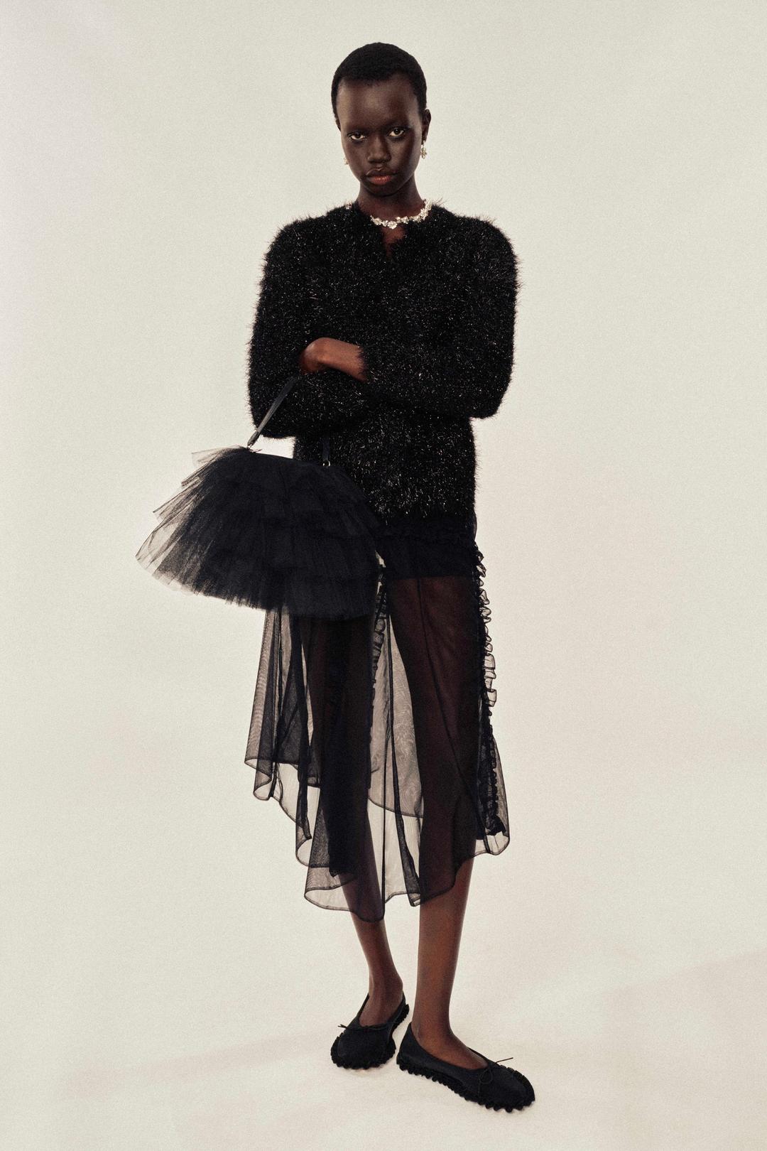 Tinsel Knit Sweater Jacket - Black / XS