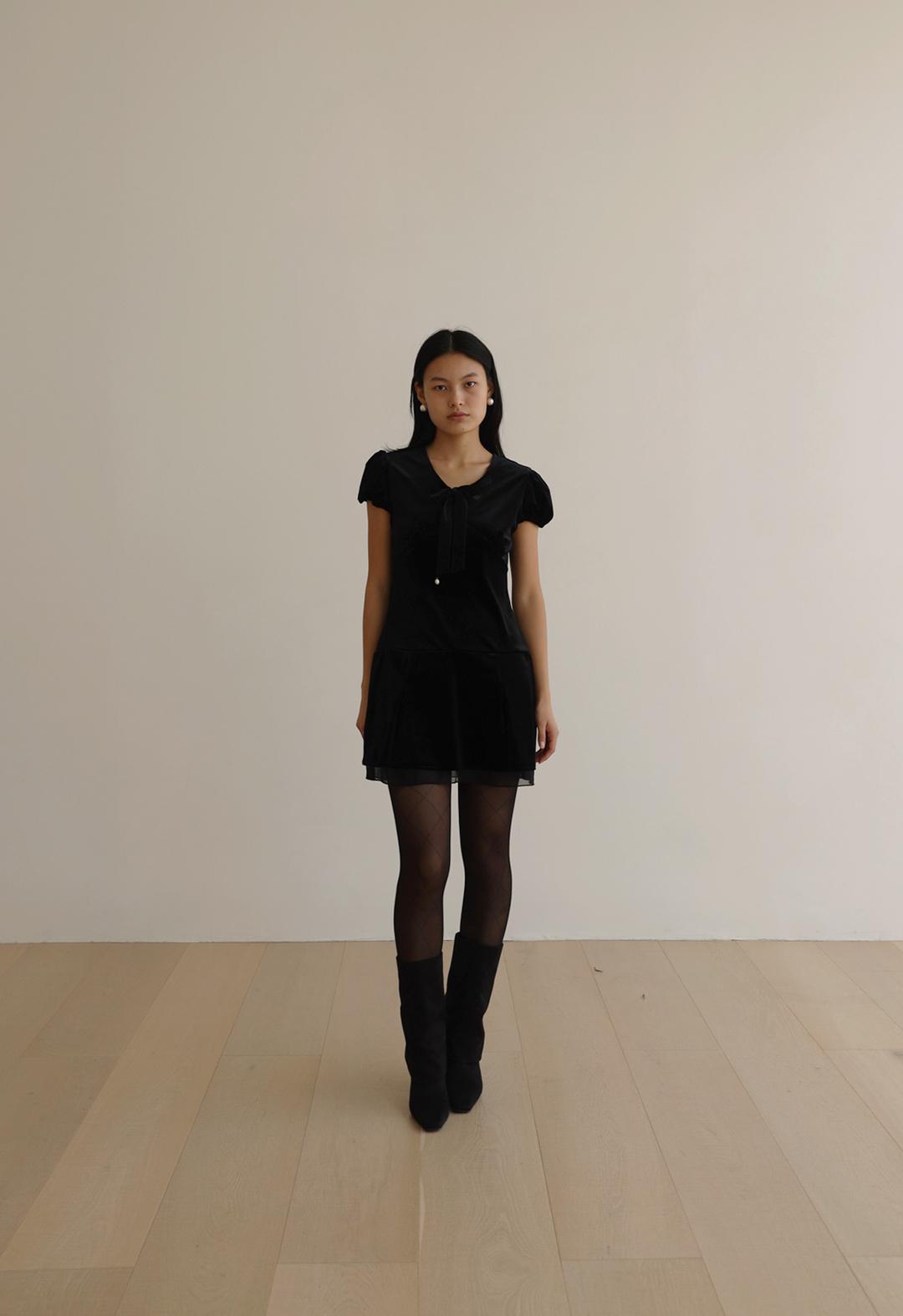 Velvet Ribbon Mini Dress