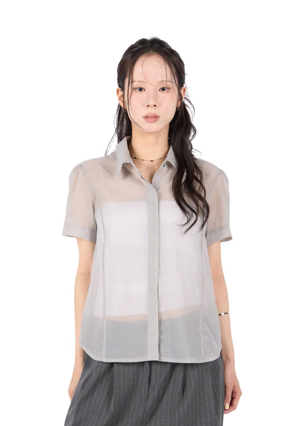 SHEER HALF BLOUSE