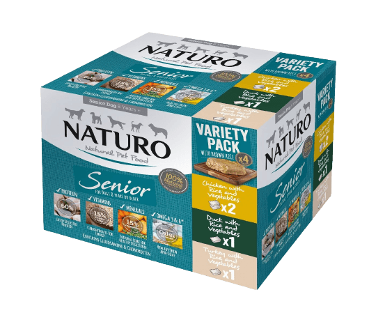 내추로 독 습식사료 시니어 버라이어티팩 400g*4ea