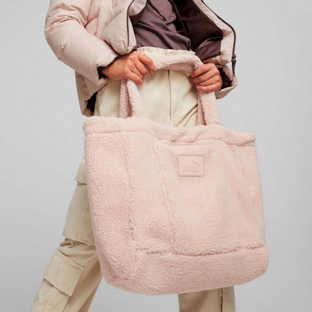 푸마 양털 뽀글이 토트백 보부상백 숄더백 핑크 079163-02