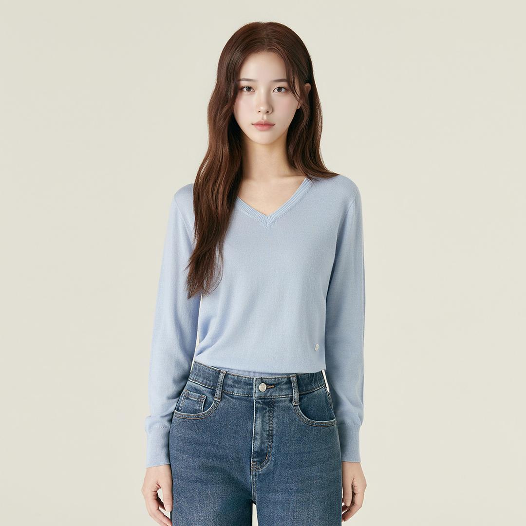로엠 [특가🔥/🧵울100]브이넥 스웨터_RMKAF4VR04