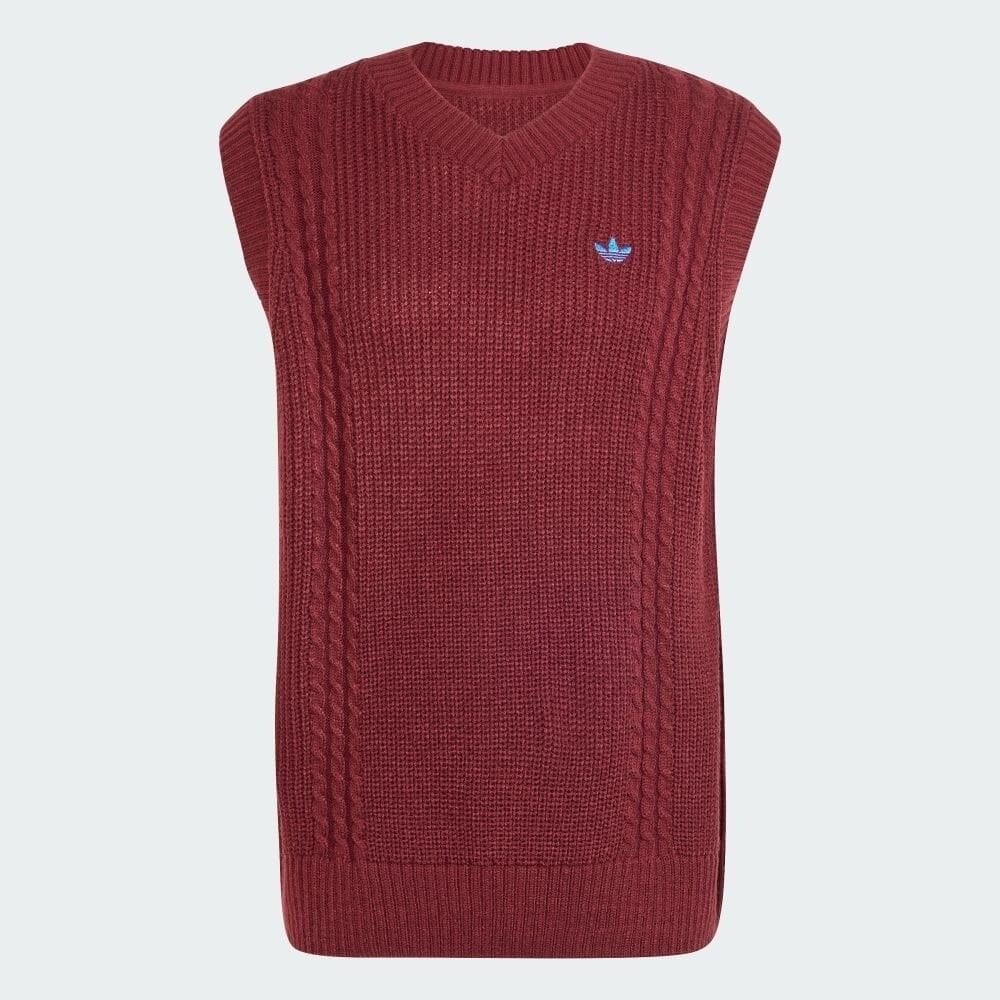 아디다스 오리지널 70S 니트 베스트 조끼 새도우 레드 JN5974