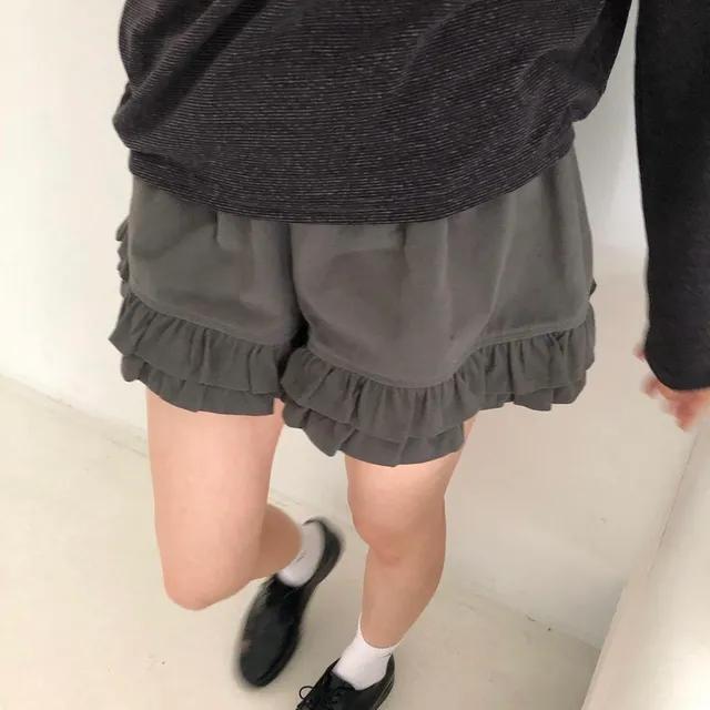 vintage frill cotton pants