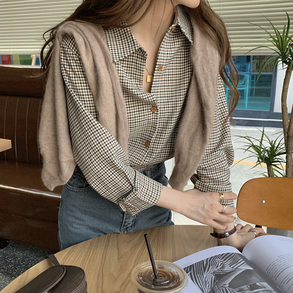 체스 미니 체크 셔츠