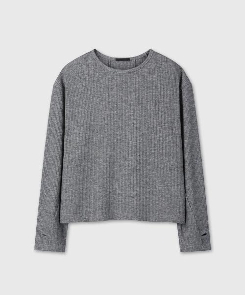 [DIVEIN X 패플서] RIBBED LONG SLEEVE (MELANGE GRAY)