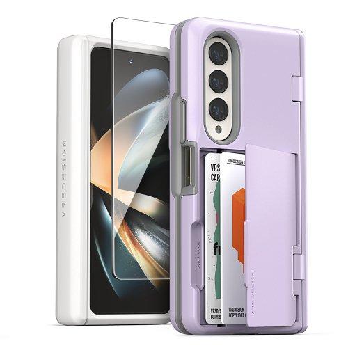 갤럭시 폴드4 카드 수납 케이스 모던 고 자동 힌지커버 케이스+외부 액정 강화유리