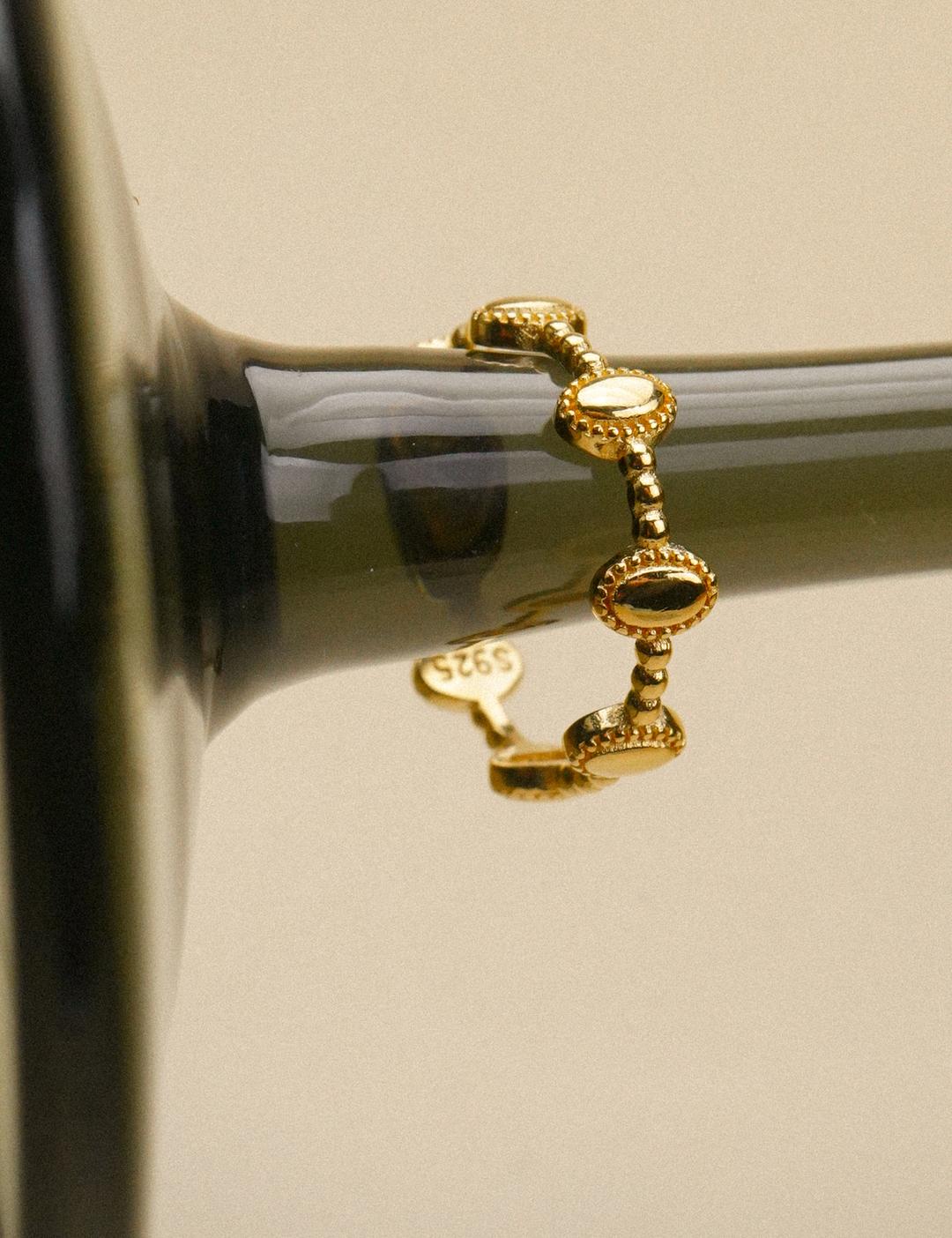 실버 925 델루나 타원 엔틱 프리사이즈 포인트 은 반지 베네노