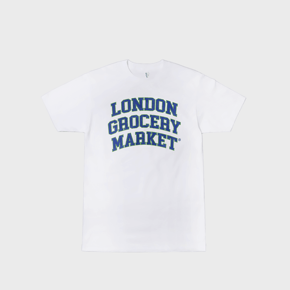 College Logo SS Tee (White/Pool Blue/Kelly Green)