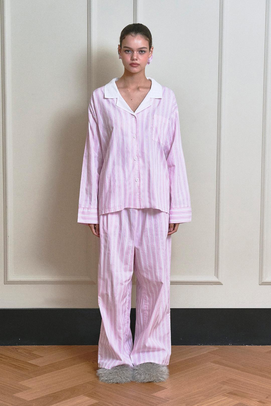 [UNI] 제니 스트라이프 파자마 팬츠 (Baby Pink)