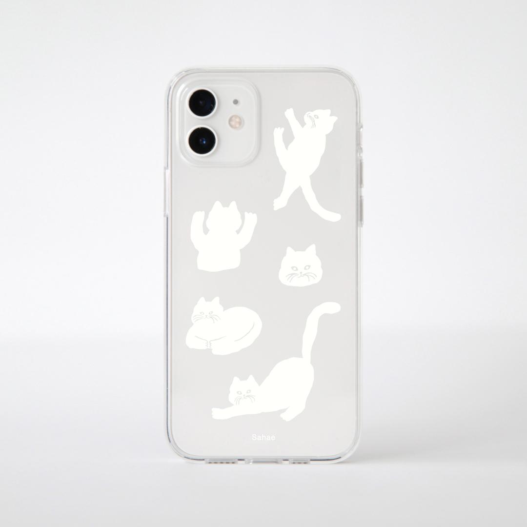 CATS PHONE CASE (WHITE)