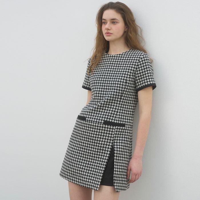 TWEED MINI DRESS - BLACK
