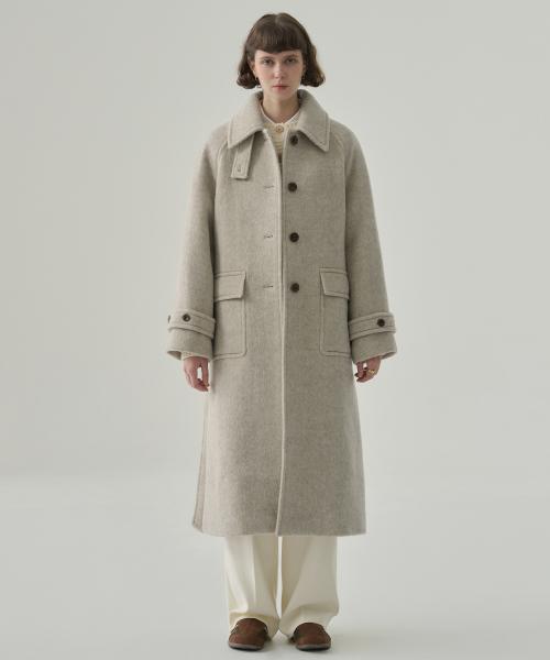 래빗 앙고라 울 발마칸 롱 코트 [OATMEAL]