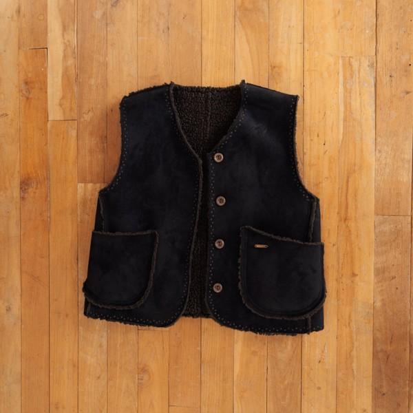 [예약주문 11.14 순차출고] 스웨이드 무스탕 베스트 블랙