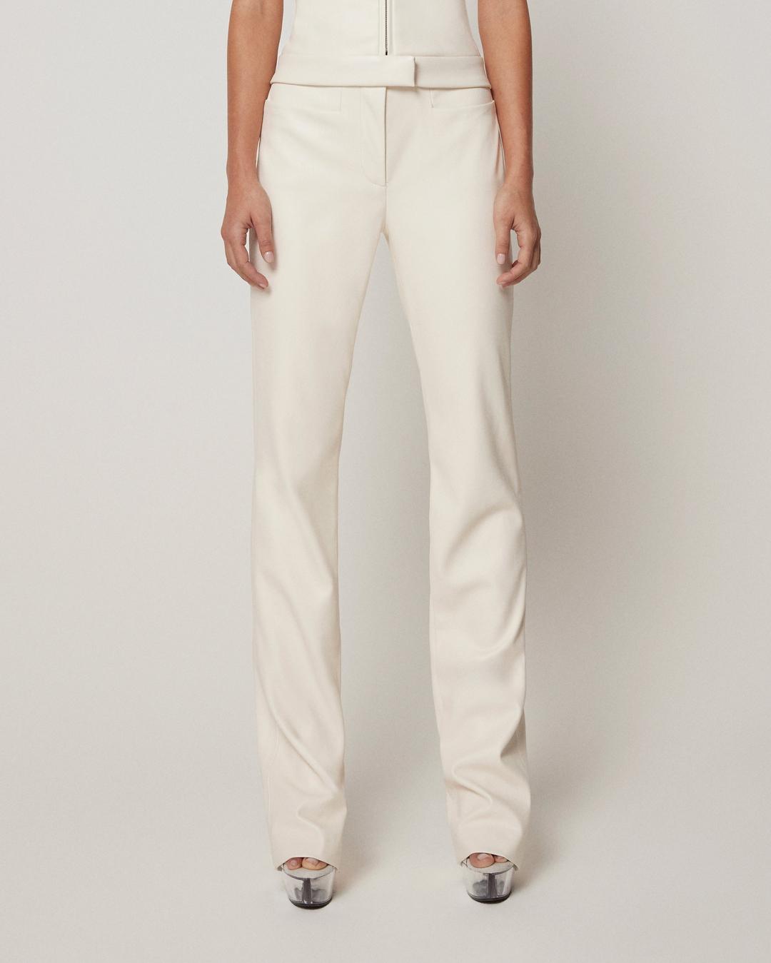 Faux Leather Trouser | Chalk - 6