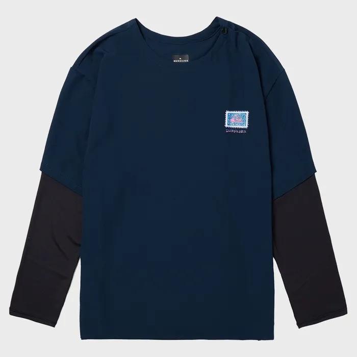 퀵실버 네온슬랩 레이어드 래쉬가드 NVY