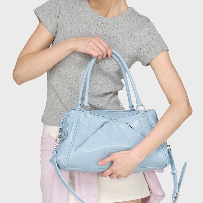 Faux Leather M.O.S Bag, SKY BLUE