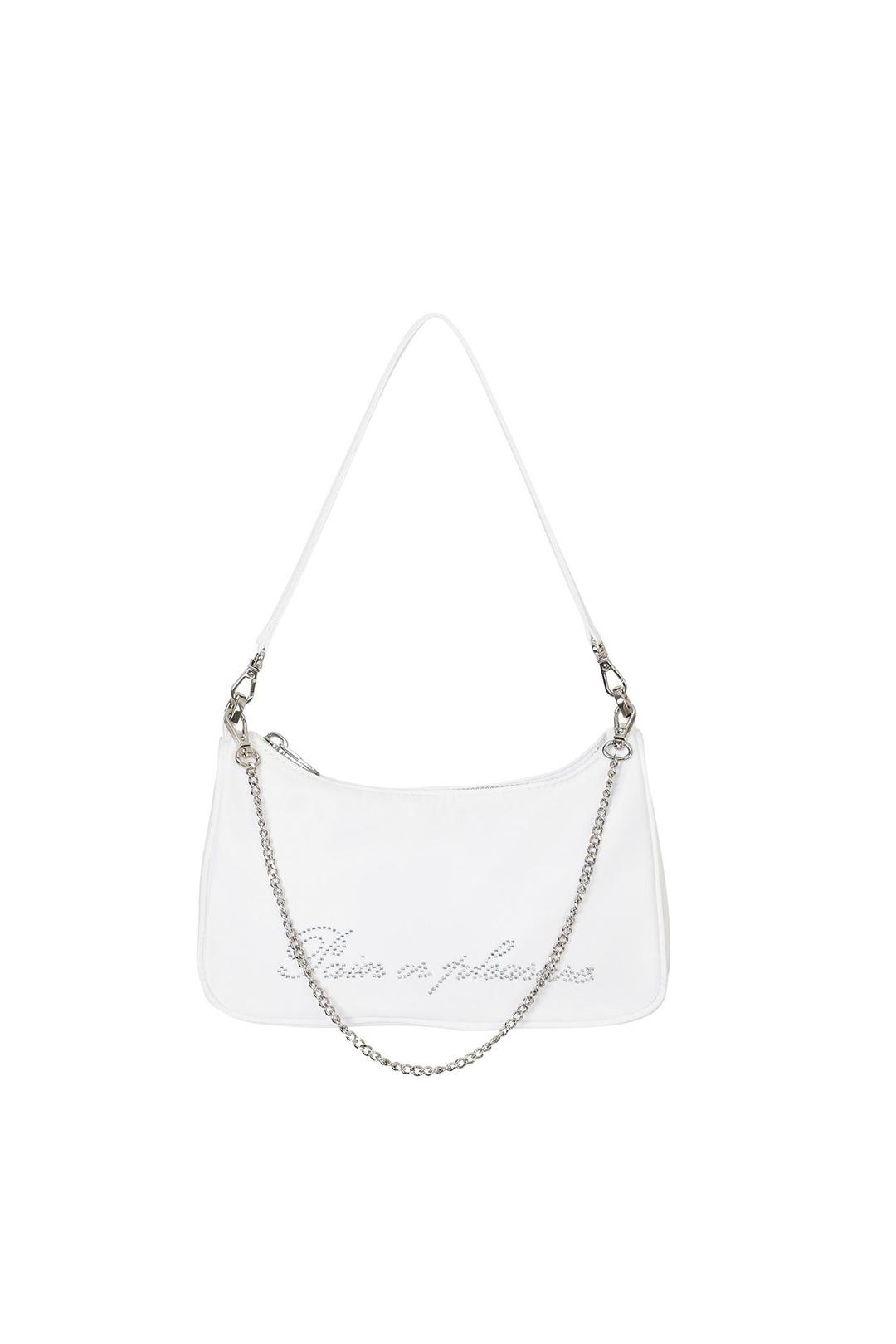 CRYSTAL LOGO BAG white