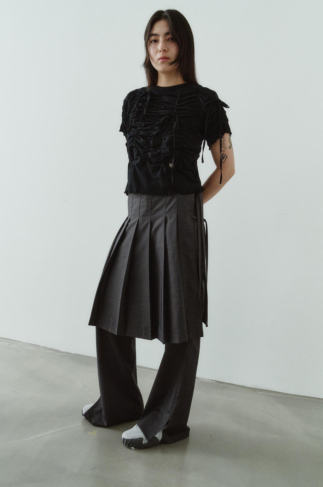 G_PLEATS TROUSER SKIRT / GREY