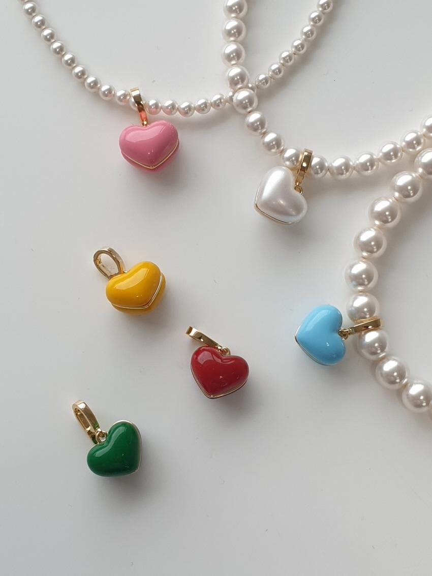 비비드 통통 하트 펜던트